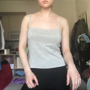 Vintage beaded cropped tank top